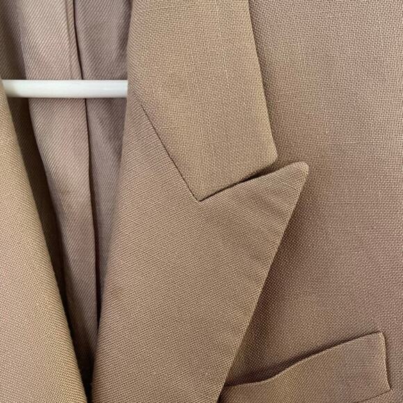 Stella McCartney Women's 40 US 4/6 Tan Blazer Jacket Single Button Breasted FLAW - Picture 5 of 16